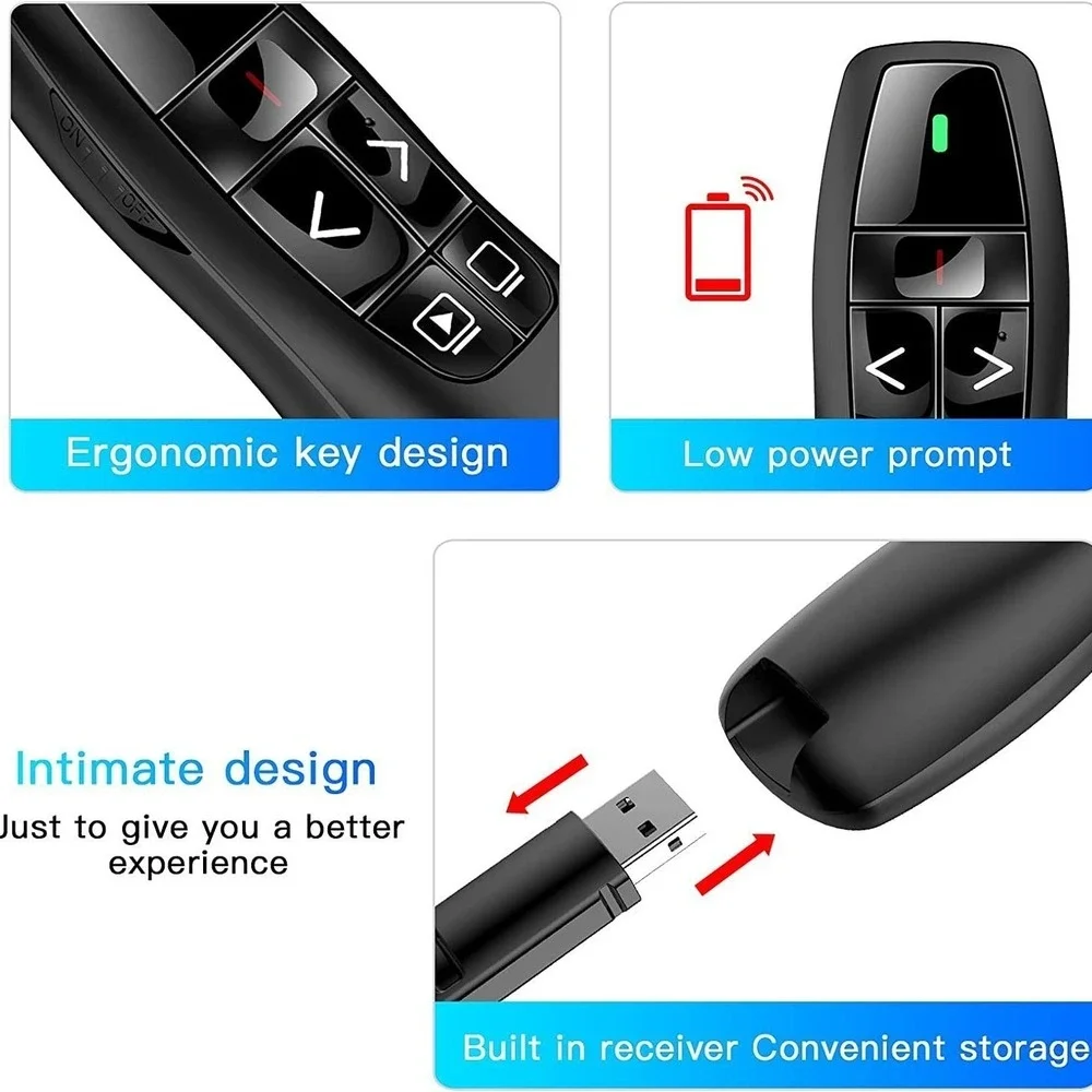 2.4 GHz RF USB‎ Wireless Red Laser Pointer Pen PPT Presentation Remote Control
